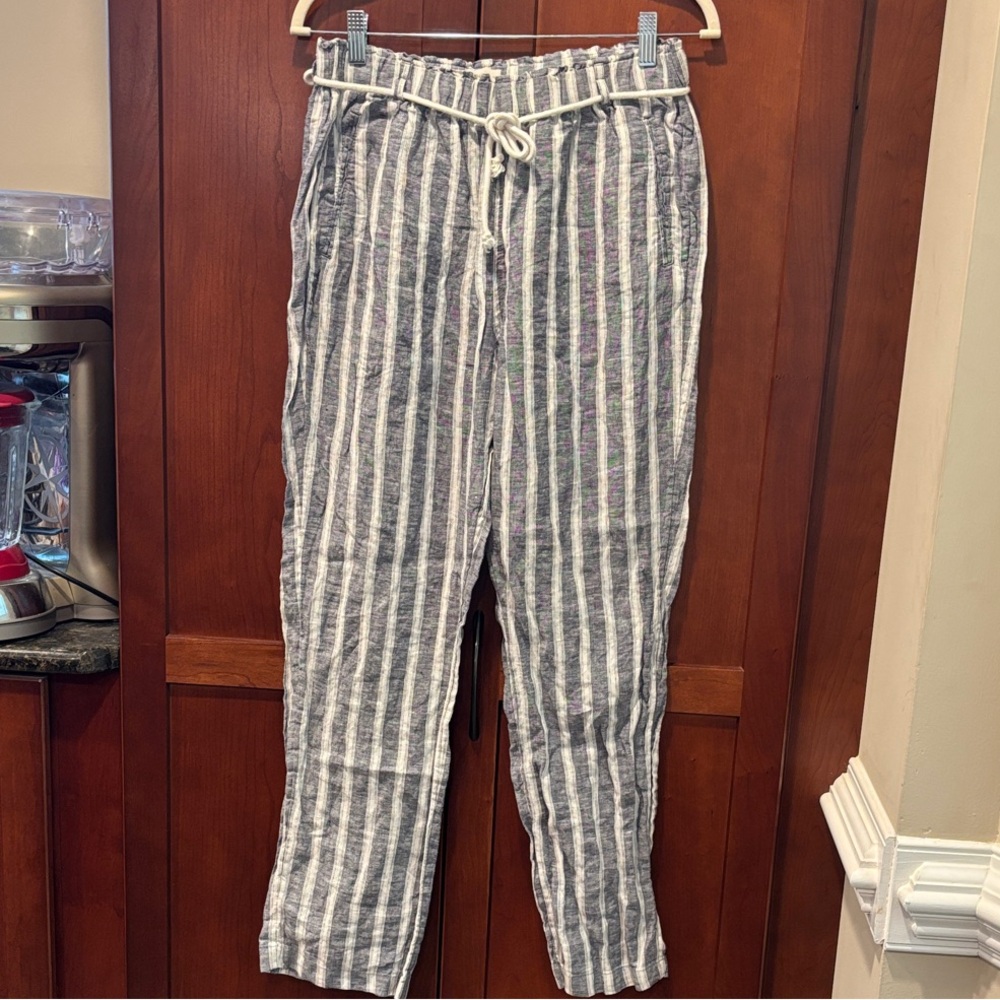 Christian Siriano Black and White Striped Pants